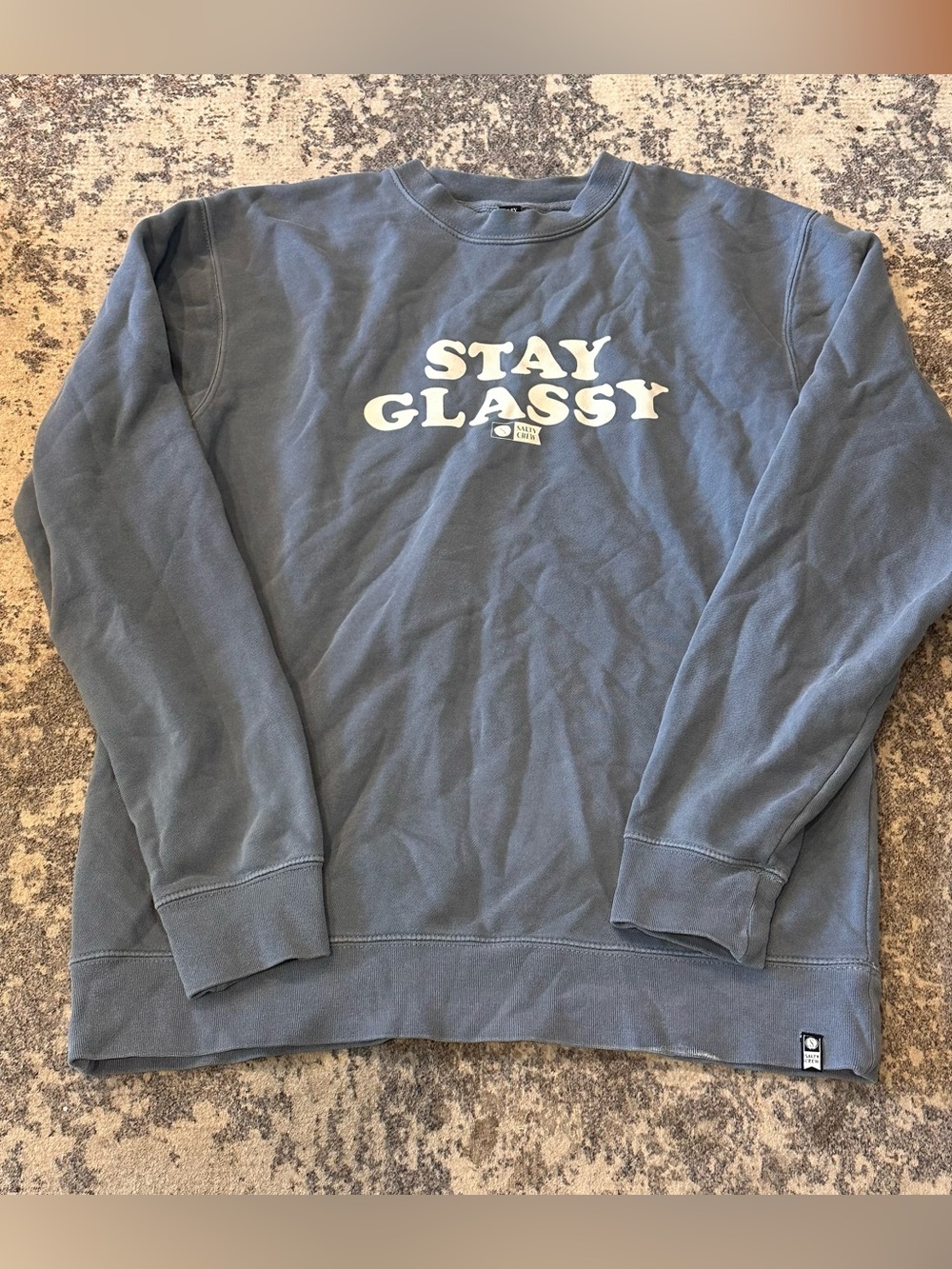 EUC Salty Crew Stay Classy Crewneck Sweatshirt Blue Gray Size Large L